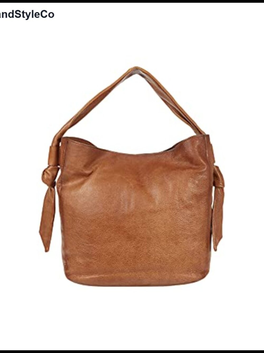 Leather Nora Knotted Hobo Bag Antique Brass Hardware Magnetic Closure
